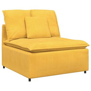vidaXL modulārs dīvāna centrālais modulis ar spilveniem, gai&scaron;i dzeltens, 100 cm