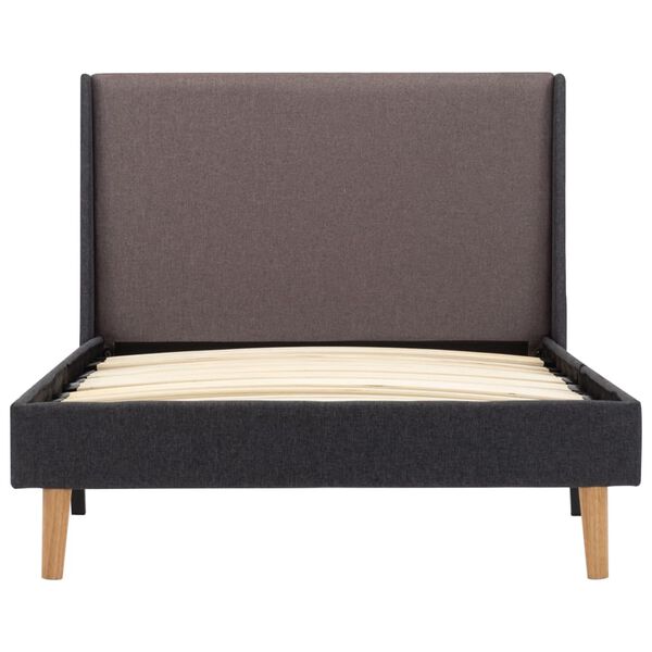 vidaXL gultas rāmis, pelēkbrūns audums, 100x200 cm