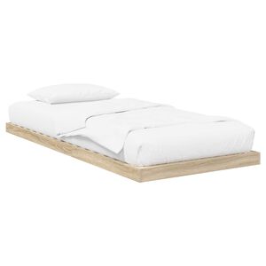vidaXL Grīdas gultas rāmis Sonoma 75 x 190 cm Inženierijas koks