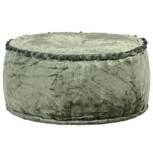 vidaXL apaļ&scaron; pufs, samts, 40x20 cm, zaļ&scaron;