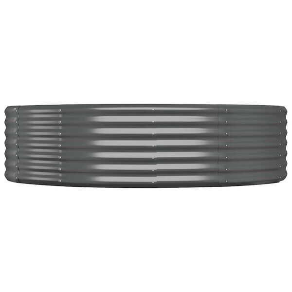 vidaXL augstā puķu kaste, 140x140x36 cm, cinkots tērauds, antracītpelēka