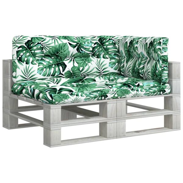 vidaXL pale&scaron;u matrači, 3 gab., audums ar lapu apdruku