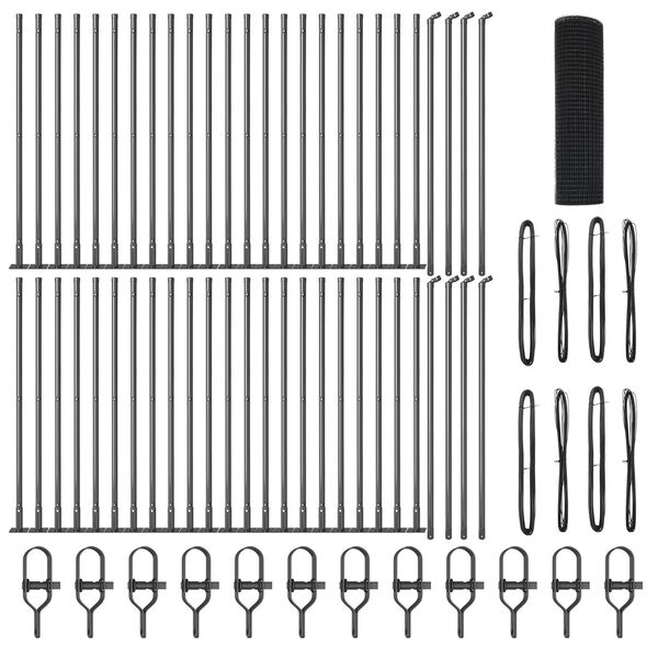 vidaXL Žoga āķis Pelēka 100 x 0,5 m (25 x 25 mm siets) Tērauds un PVC