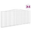 vidaXL arkveida gabiona grozi, 4 gb., 400x30x160/180cm, cinkota dzelzs