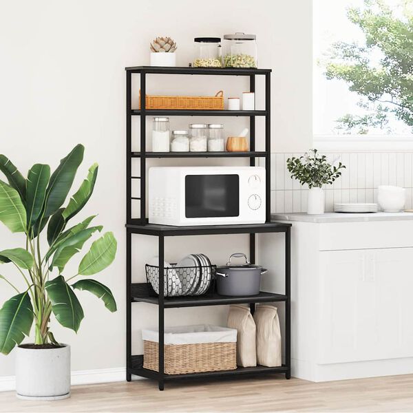 vidaXL Virtuves plaukts Melns ozolkoks 80 x 40 x 168 cm