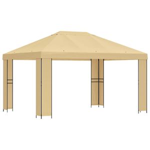 vidaXL Nojume 4 &times; 3 m Krēmkrāsa Poliesters un tērauds 190 gsm