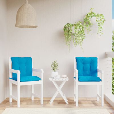 vidaXL dārza krēslu spilveni, 2 gab., zili, 100x50x7 cm, audums