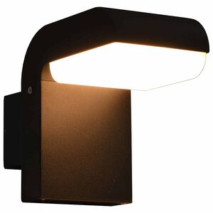 vidaXL āra LED sienas lampa, 9 W, melna, ovāla