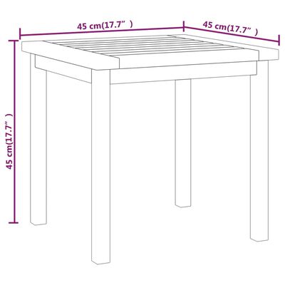 vidaXL galdiņš, 45x45x45 cm, masīvs tīkkoks