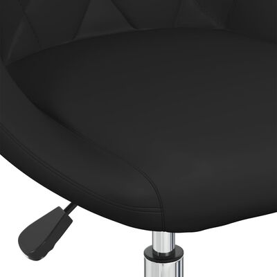 vidaXL grozāmi virtuves krēsli, 2 gab., melna mākslīgā āda