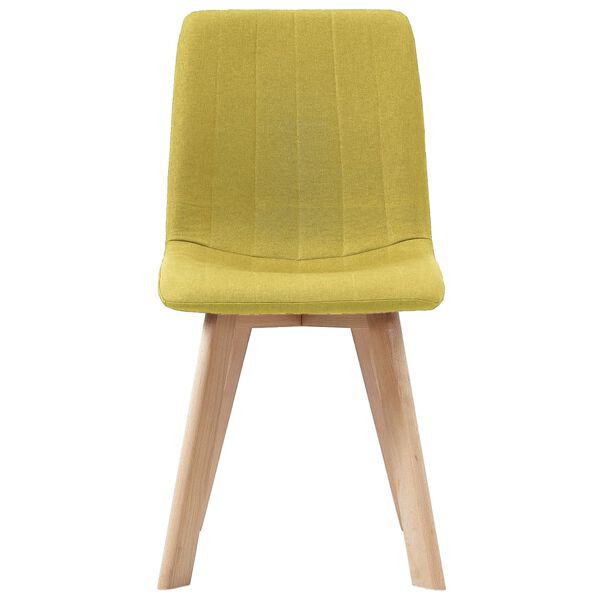 vidaXL virtuves krēsli, 4 gab., dzeltens audums