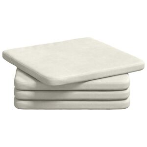 vidaXL Sēdvietas spilventiņi 4 pcs Krēmkrāsa 40 x 40 x 3 cm Samts