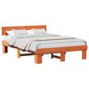 vidaXL Gultas rāmis Vaks brūns 150 x 200 cm Ciets priedes koks