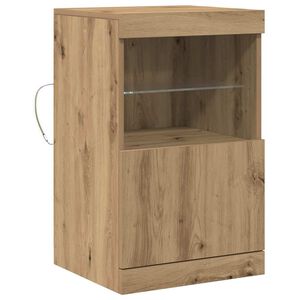 vidaXL LED sānu galds Artisānā ozols 41 x 37 x 67 cm Inženierijas koks