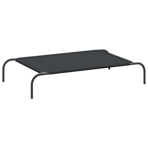 vidaXL paaugstināta suņu gulta, melna 110x65x20 cm, Oksfordas audums