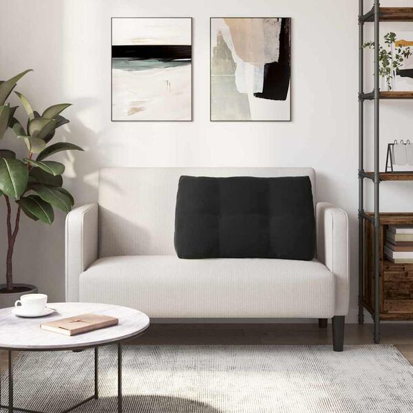 vidaXL Atpakaļ spilvens Melna 80 x 24 x 50 cm Samts