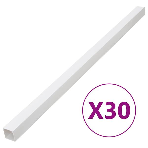 vidaXL kabeļu kanāli, 33x33 mm, 30 m, PVC