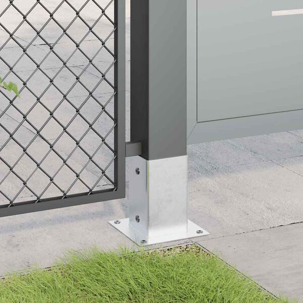 vidaXL Statu pamatnes Kvadrāts 12gb Sudrabs 81x81 mm Cinkots Tērauds