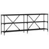 vidaXL Konsoles galds ar plauktu Melns ozolkoks 200 x 30 x 75 cm