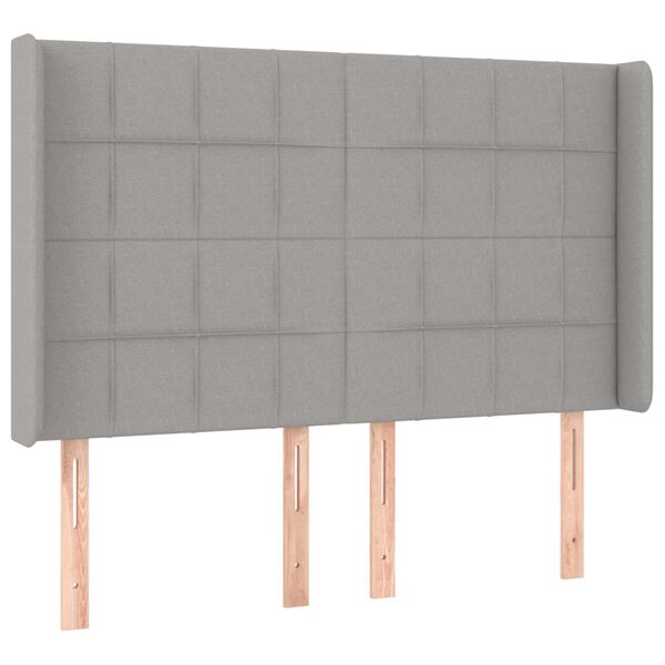 vidaXL galvgalis ar malām, 147x16x118/128 cm, gai&scaron;i pelēks audums