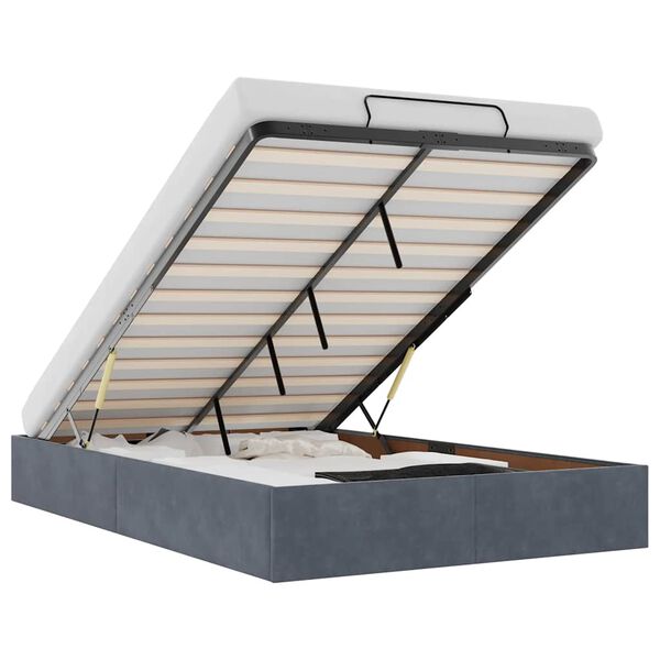 vidaXL Osmaņu gultas rāmis bez matrača gaiši pelēks 120x190 cm samts