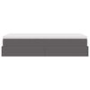 vidaXL Osmaņu gultas rāmis ar matrača pelēks 90x190cm mākslīgā āda