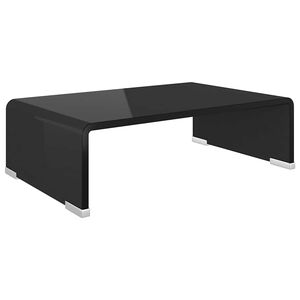 vidaXL TV statīvs, monitora paliktnis, 40x25x11 cm, melns stikls