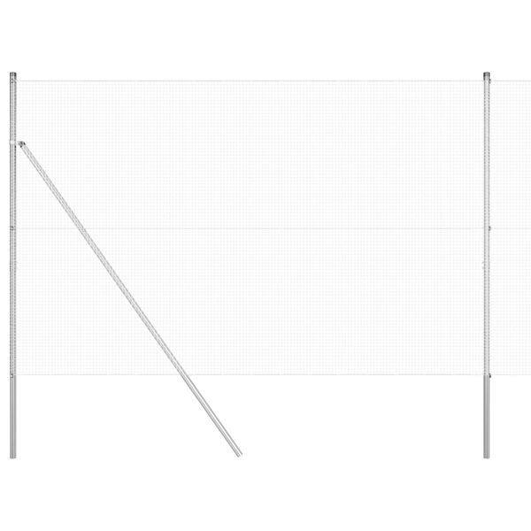 vidaXL Metinātās stieples žogs Sudraba 1.5 x 25 m