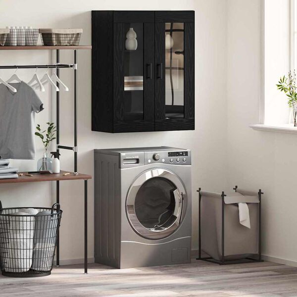 vidaXL Puse Melns ozolkoks 69,5 x 34 x 90 cm Inženierijas koks