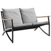 vidaXL dārza sols ar matračiem, melns, 120 cm, tērauds