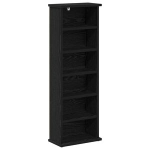 vidaXL CD skapis Melns ozols 60 x 17 x 92 cm Inženierijas koks