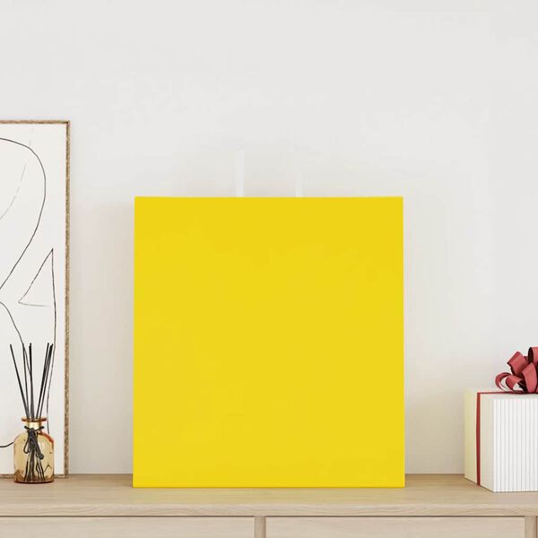 vidaXL papīra maisiņi 250 gab. ar rokturiem, dzelteni, 45x17x48 cm