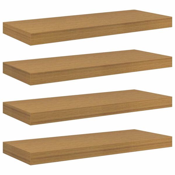 vidaXL Sienas plaukts 4 pcs Bē&scaron;a 50 x 23 x 4 cm Inženierijas koks