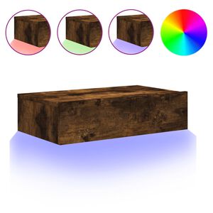 vidaXL TV skapītis ar LED apgaismojumu, ozolkoka krāsa, 60x35x15,5 cm