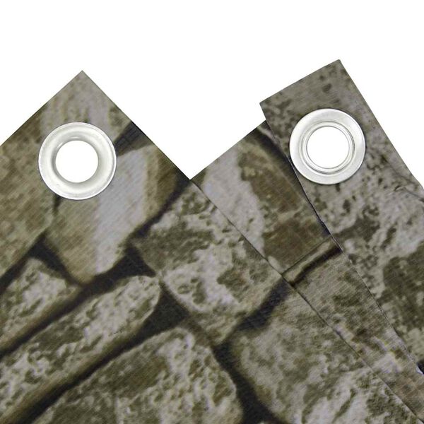 vidaXL balkona aizslietnis, PVC, 400x90 cm, akmens imitācija