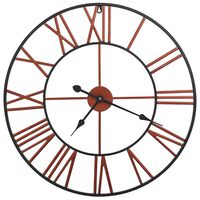 vidaXL sienas pulkstenis, 58 cm, metāls, sarkans