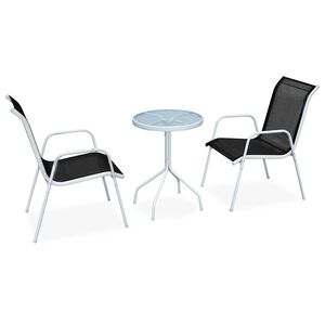 vidaXL 3-daļīgs bistro mēbeļu komplekts, tērauds, melns
