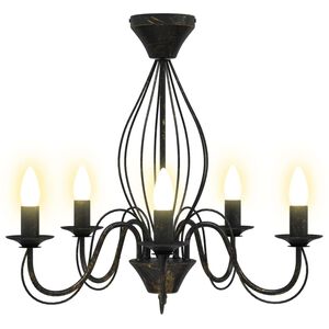 vidaXL Lustra E14 Metāls Antīki melns &Oslash; 52 x 47 cm