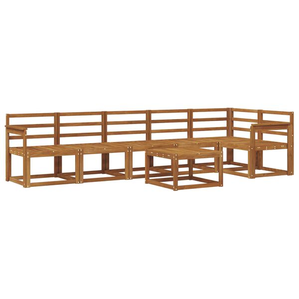 vidaXL Āra dīvānu komplekts 7 pcs Dabiska Cietā akācijas koks