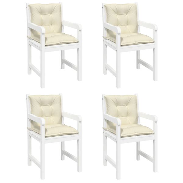vidaXL dārza krēslu spilveni, 4 gab., krēmkrāsas, 100x50x7 cm, audums