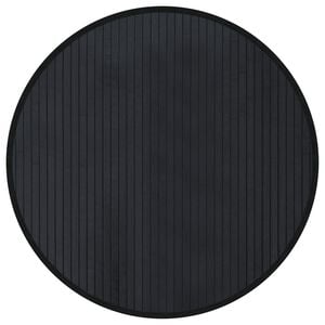 vidaXL paklājs, apaļ&scaron;, melns, 60 cm, bambuss