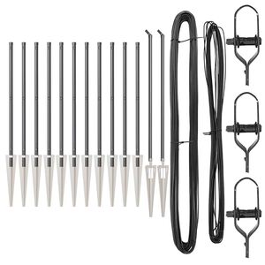 vidaXL Žoga stabi 13 pcs Pelēka Ø32mm 80 cm Cinkots tērauds