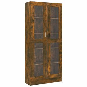 vidaXL vitrīnas skapis, ozolkoka, 82,5x30,5x185cm, inženierijas koks