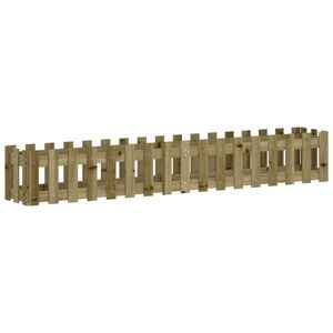 vidaXL dārza puķu kaste, žoga dizains, 200x30x30 cm, impregnēta priede