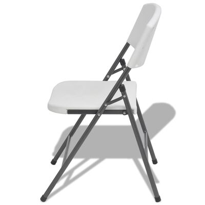 vidaXL saliekami dārza krēsli, 4 gab., tērauds un HDPE, balti