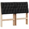 vidaXL Mīkstināts gultas galvgalis Melna 120 cm Ciets priedes koks