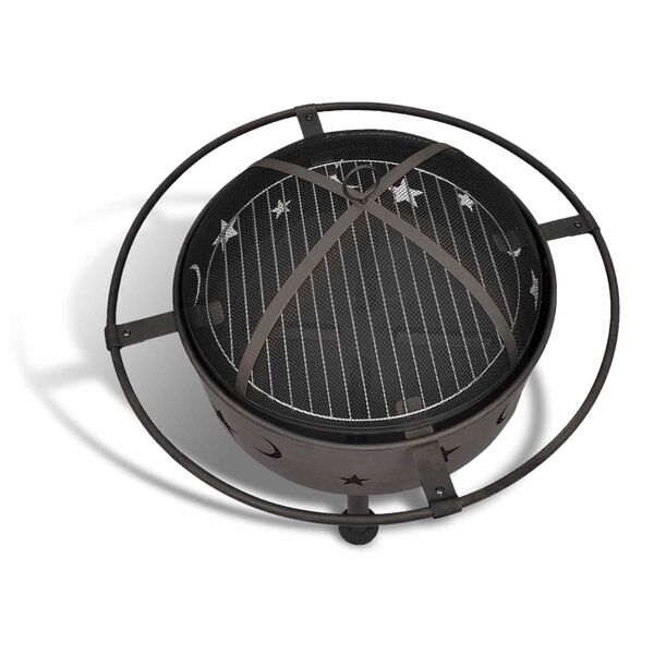 vidaXL Uguns mērogā mēness Melna 82 x 82 x 64 cm Tērauds