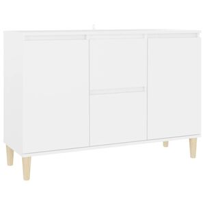 vidaXL kumode, balta, 101x35x70 cm, inženierijas koks