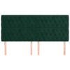 vidaXL galvgalis, tum&scaron;i zaļ&scaron;, 180x7x118/128 cm, samts