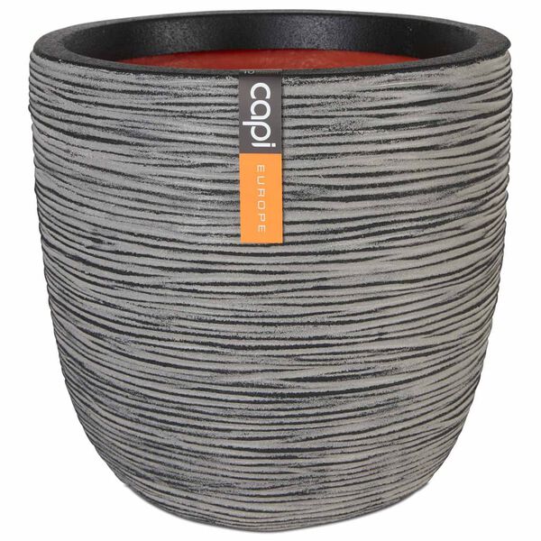 Capi puķu kaste Nature Rib, olveida, 43x41cm, antracītpelēka, PKOFZ933